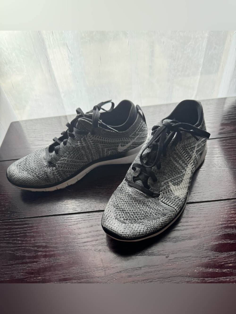 Nike Free 5.0 Flyknit Running Shoes Women’s 6.5 Black Gray Athletic Sneakers